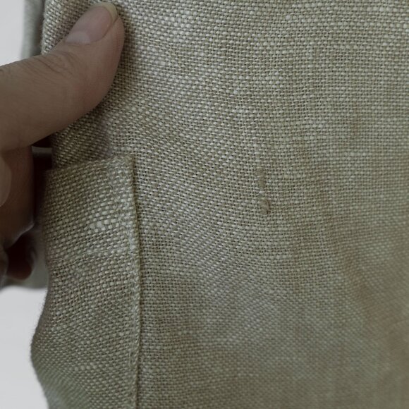 Rachel Zoe Linen Blazer Beige Core Minimal Relaxed Fit Long Lightweight Jacket - Picture 9 of 14